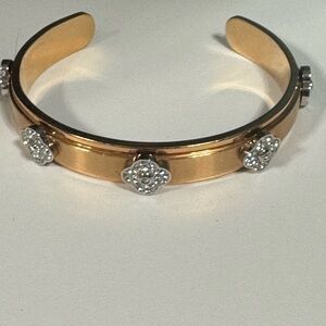 Henri Bendel Gold and Silver Flower Bracelet
